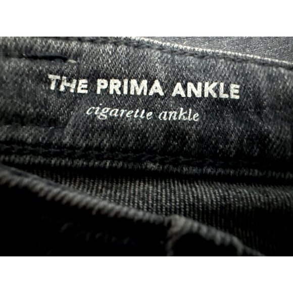 AG Adriano Goldschmied The Prima Ankle Cigarette Jeans Black Denim Frayed Hem 23 - Picture 7 of 16